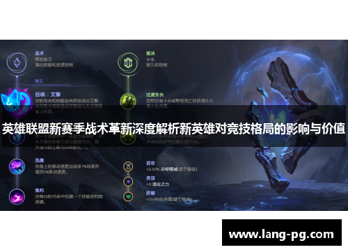 英雄联盟新赛季战术革新深度解析新英雄对竞技格局的影响与价值